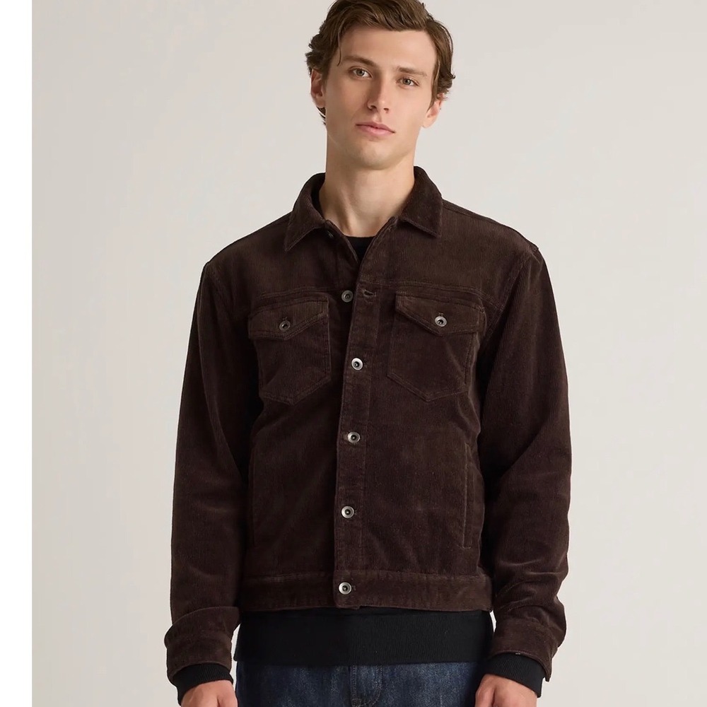 Quince Organic Stretch Corduroy Trucker Jacket – Espresso – M – NWT